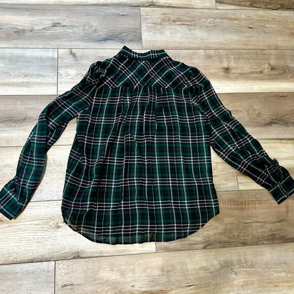 NEW | Ann Taylor Plaid Button Down Shirt – Green with Pink Lines | Size S - Picture 11 of 13